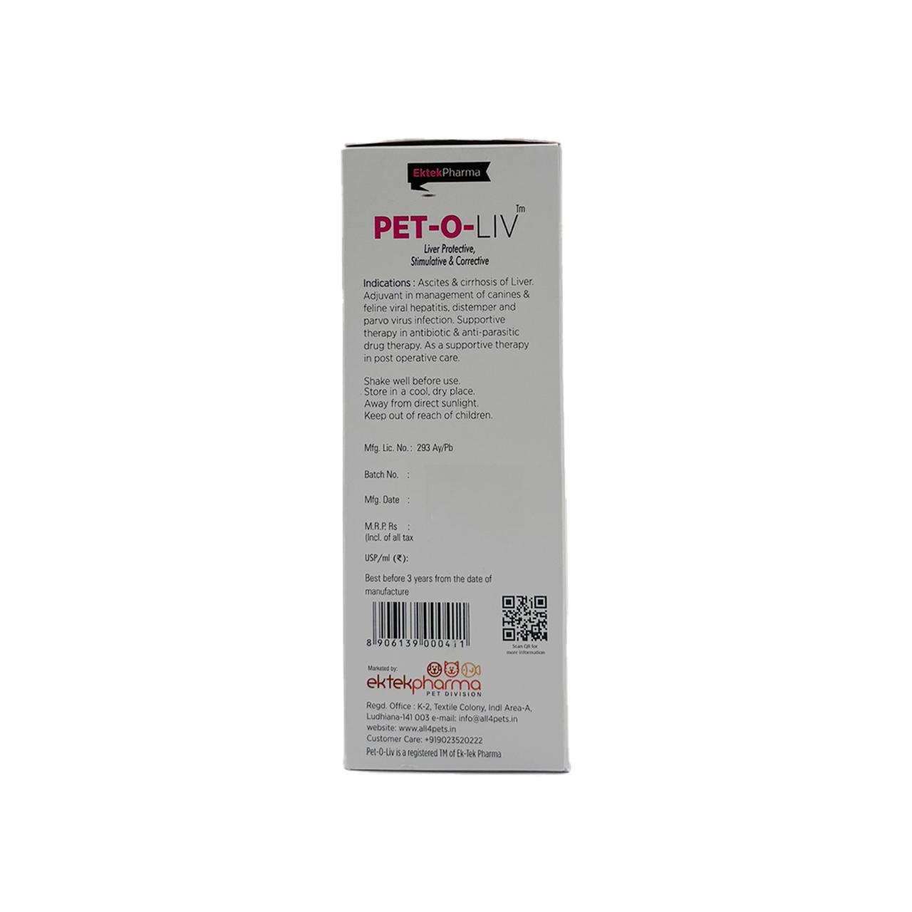 Pet-O-Liv Syrup-200ml (Pack of 2) Liver Tonic For Pets